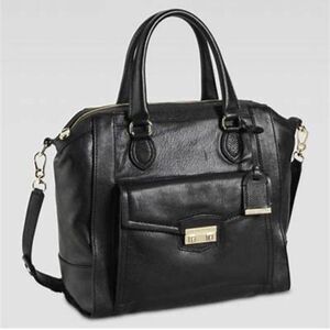 Cole Haan Zoe Black Leather Satchel Tote w/ Crossbody Strap NWOT